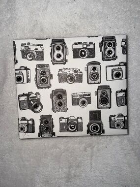 Vintage Camera Pattern Photo Album- Black & White